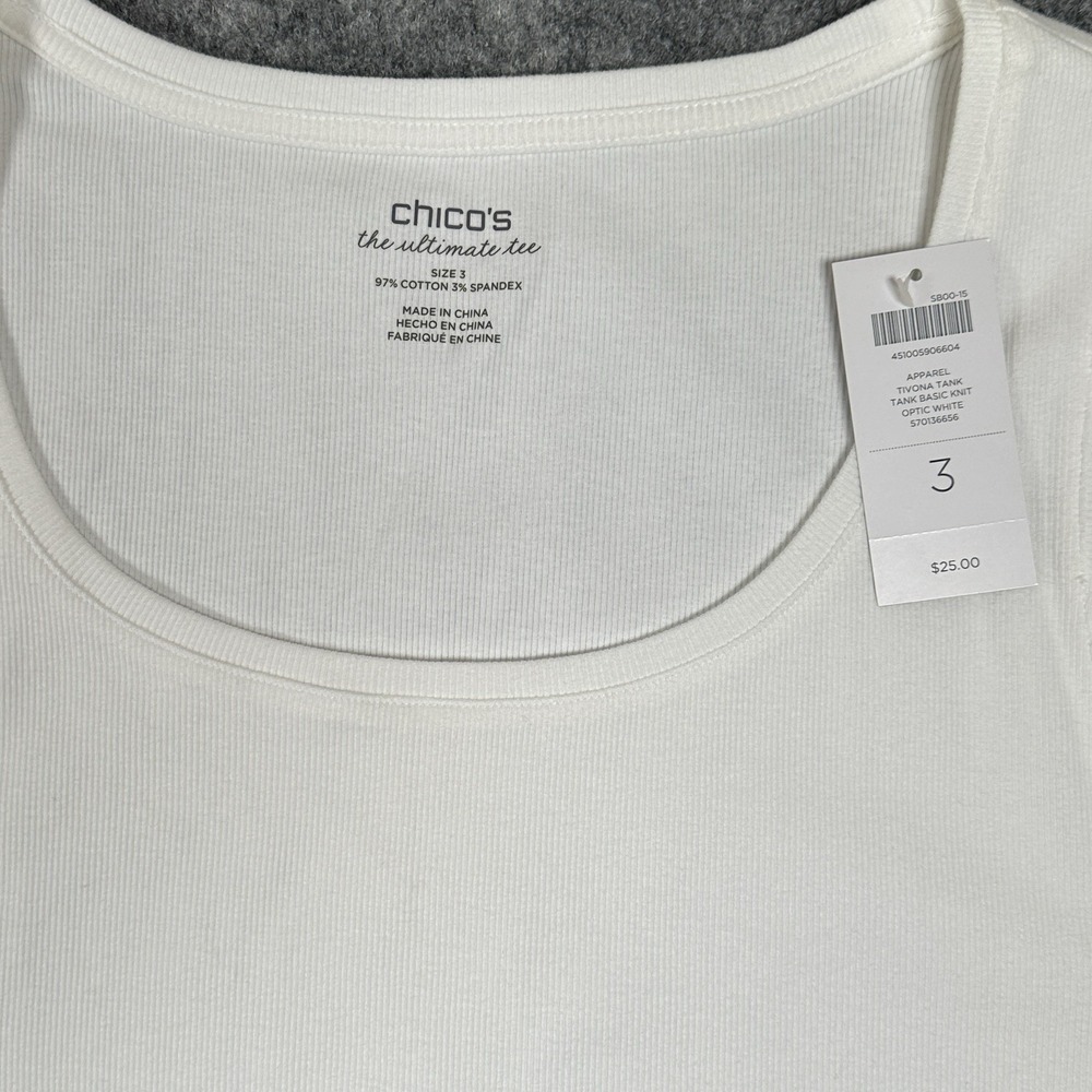 NWT CHICO'S Ultimate Tee Tank Top Bundle Of 4 Size 3/XL Pink Mint Black White - Picture 6 of 12